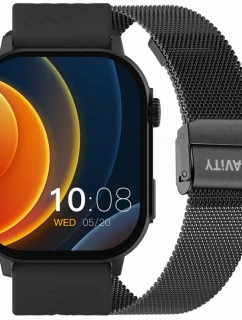 Inteligentné hodinky Gravity GT15-1 Black Silicone Strap + Black Bracelet