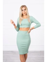 Souprava halenky a sukně tmavě mátová Souprava halenky a sukně tmavě mátová