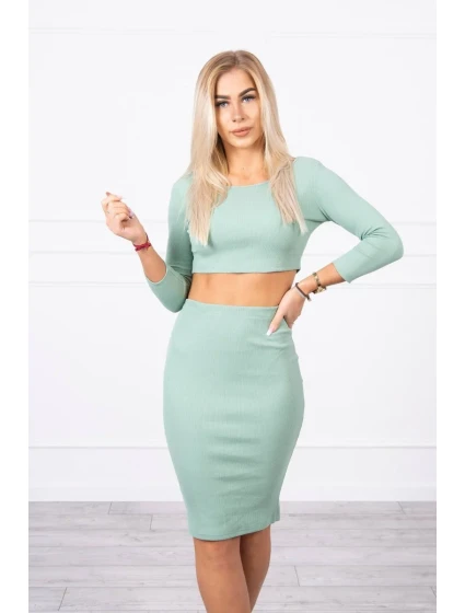 Souprava halenky a sukně tmavě mátová Souprava halenky a sukně tmavě mátová