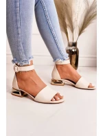 Kožené Sandály Na Béžová model 21546522 - Laura Messi Kožené Sandály Na Béžová model 21546522 - Laura Messi