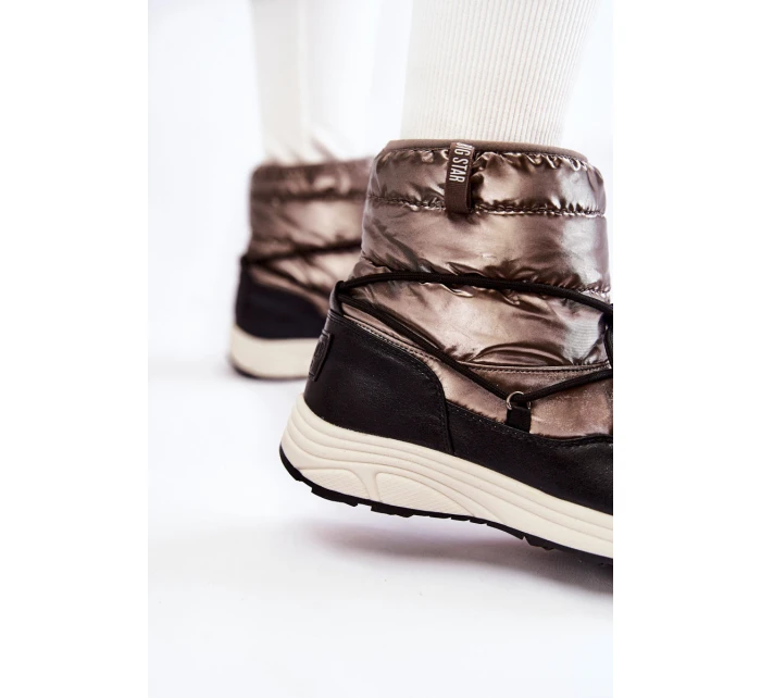 Damskie Śniegowce Memory Foam Big Star KK274275 Srebrno-Czarne