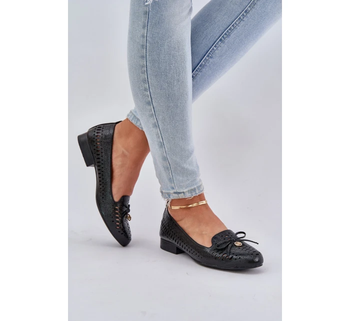 Lakované Baletky S Mašlí Eko Kůže Černé model 21685271 - Boto