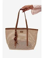 Pletená taška typu Shopper s přívěskem Béžová model 22111688 - Flora&Co