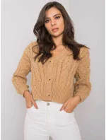 Dámský svetr model 16226528 velbloudí barva - FPrice Dámský svetr model 16226528 velbloudí barva - FPrice