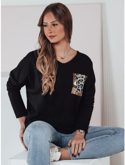 dámská oversize halenka s potiskem černá Dstreet model 21982013 - FashionStreet