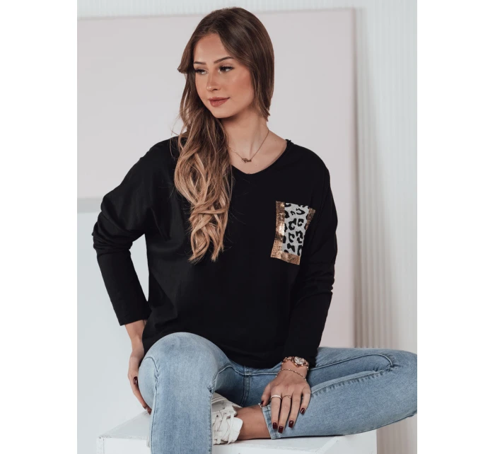 dámská oversize halenka s potiskem černá Dstreet model 21982013 - FashionStreet