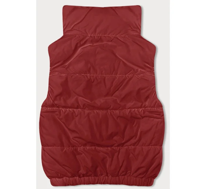 Dámsky krátky top bez rukávov so stojatým golierom červený (16M9092-270)