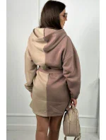 Izolovaná dvojfarebná mikina tmavo béžová + svetlo béžová Izolovaná dvojfarebná mikina tmavo béžová + svetlo béžová