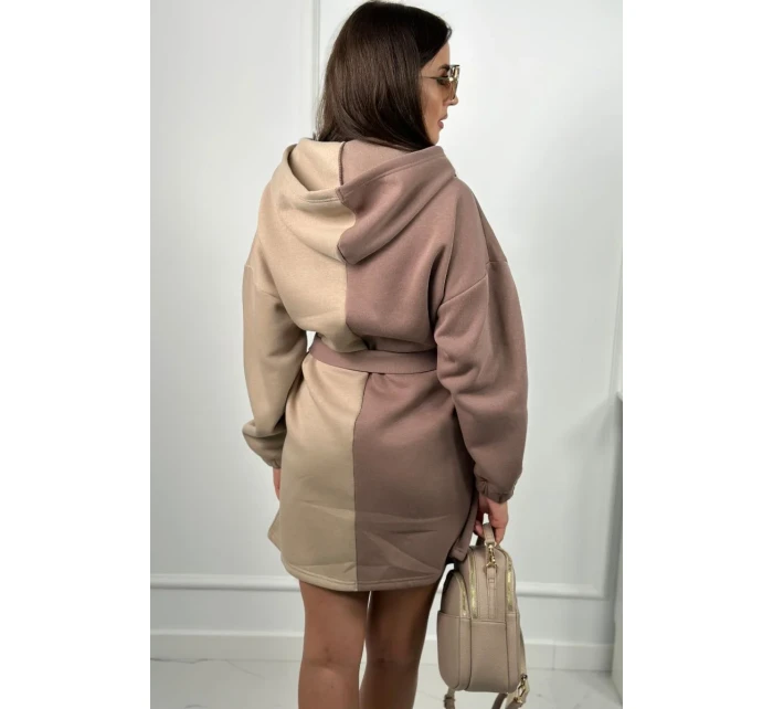 Izolovaná dvojfarebná mikina tmavo béžová + svetlo béžová Izolovaná dvojfarebná mikina tmavo béžová + svetlo béžová