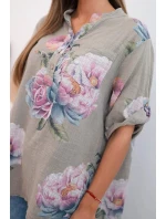 Dámska bavlnená blúzka s kvetinovým vzorom fango