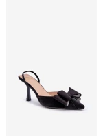 Textilní Lodičky S Mašlí Černé model 21681039 - Boto