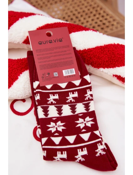 Pánské Vánoční Ponožky S Vzor Y S model 21786701 Bordó - Aura.via
