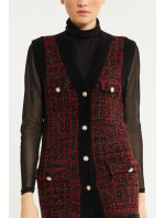 Monnari bunda, sveter, vesta s gombíkmi s drahokamami Červená