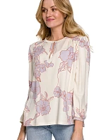 Dámska blúzka K099 Ecru s fialovou - Makover
