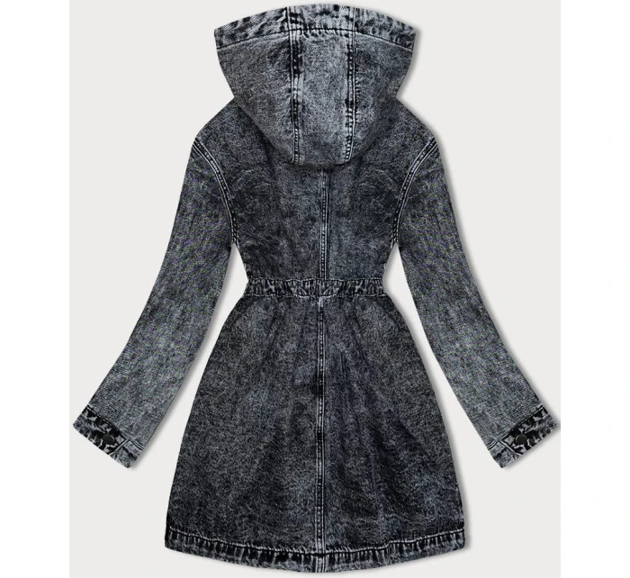 Čierna džínsová bunda s kapucňou (POP7015-K) - Seven