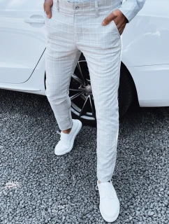 Pánske nohavice svetlo šedé FashionStreet UX4389