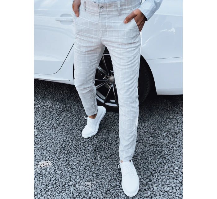 Pánske nohavice svetlo šedé FashionStreet UX4389