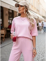 komplet damski z krótkim rękawem różowy model 22194545 - FashionStreet