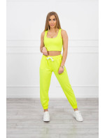 Set top+kalhoty žlutá neonová