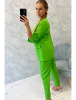 Elegantní souprava saka a kalhot světle zelené barvy