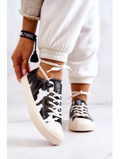 Damskie Materiałowe Trampki Moro BIG STAR JJ274237 Biało-Szare