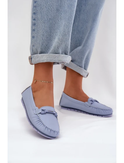 Ploché Kožené Mokasiny S Ozdobou model 21686056 Modré - S.Barski