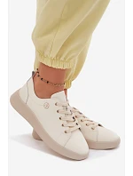 Kožené dámské polobotky model 22133405 světle béžové - VINCEZA