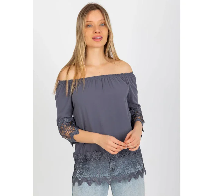 Dámska blúzka LK BZ 506188.32X grafit - FPrice Dámska blúzka LK BZ 506188.32X grafit - FPrice