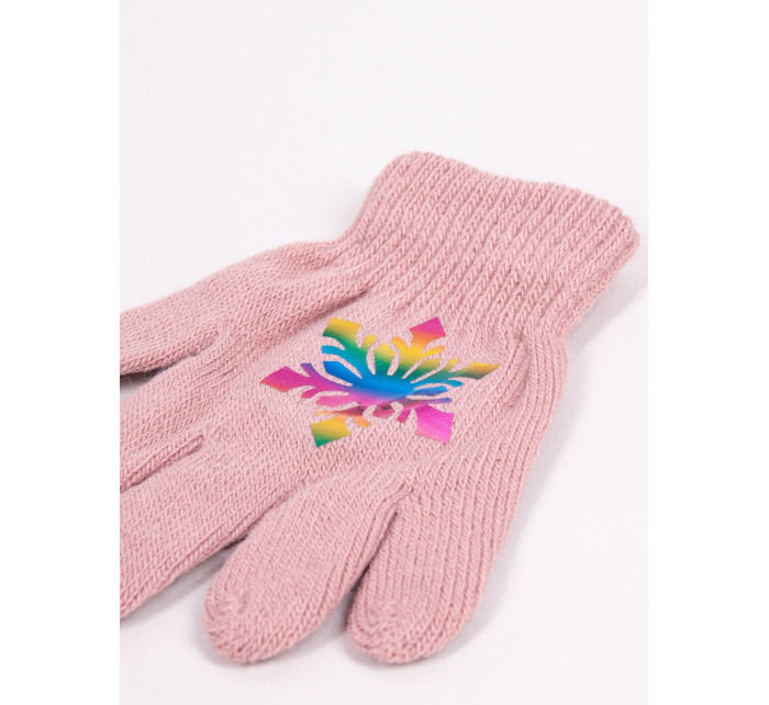 Dívčí pětiprsté rukavice s  Pink model 17956869 - Yoclub