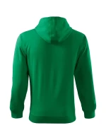 Trendy mikina na zips pánska stredne zelená