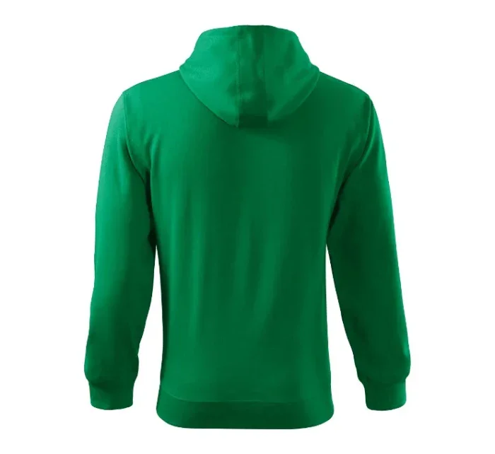 Trendy mikina na zips pánska stredne zelená