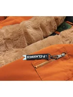 Oranžová dámska zimná bunda (CAN-588BIG)