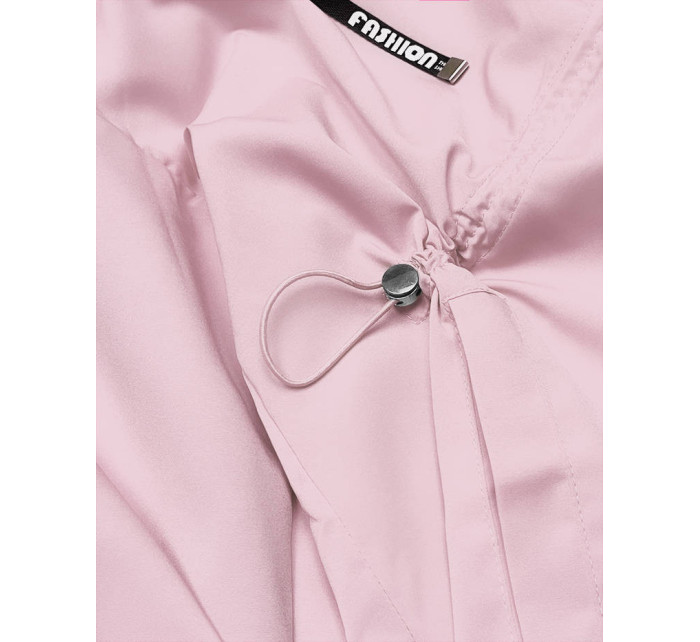 Tenký dámsky prehoz cez oblečenie v špinavo ružovej farbe s kapucňou (B8118-81)