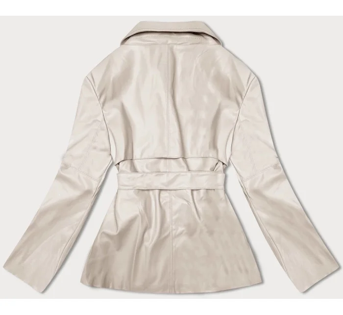 Krátky trenčkot z ekologickej kože J Style v studenej béžovej farbe (11Z8102) Krátky trenčkot z ekologickej kože J Style v studenej béžovej farbe (11Z8102)