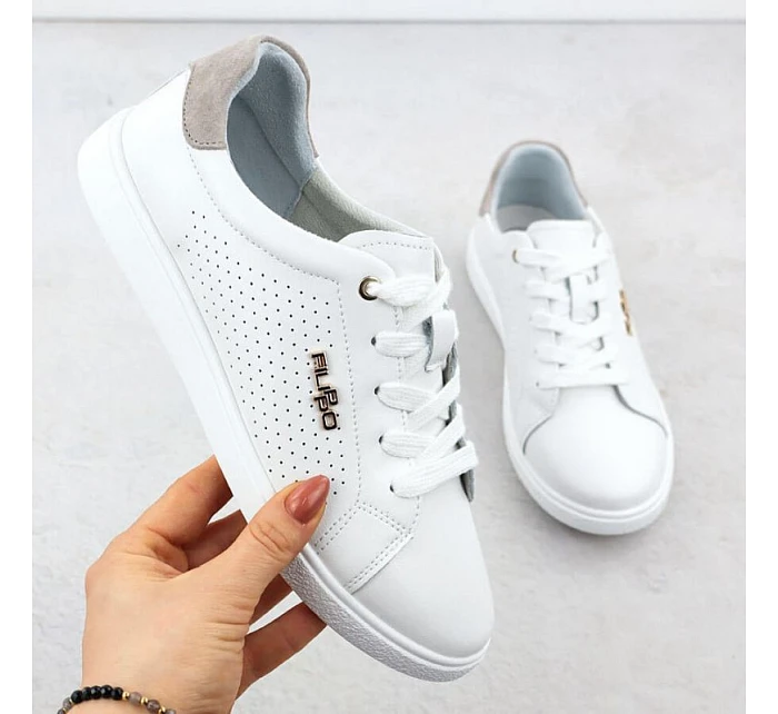 Filippo biela kožená športová obuv DP6738
