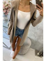 Mikina s kapucňou tmavo béžová Mikina s kapucňou tmavo béžová