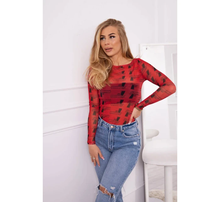 Blúzkové body v bronzovo červenej farbe