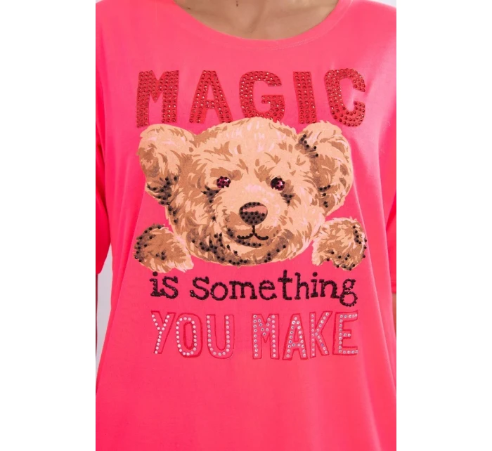 Halenka s potiskem Magic pink neon Halenka s potiskem Magic pink neon