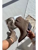 Nazouvací dámské kovbojky z přírodního semiše béžové model 21713721 - Boto Nazouvací dámské kovbojky z přírodního semiše béžové model 21713721 - Boto