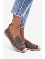 Dámske otvorené espadrilky Textilná khaki Candessa Dámske otvorené espadrilky Textilná khaki Candessa