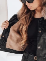 Dámská kožená bunda s kožešinou černá Dstreet model 21991887 - FashionStreet