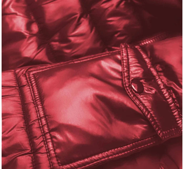 Dámska krátka zimná bunda červená (YP-20129-8)