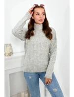 Sveter s rolákom sivý