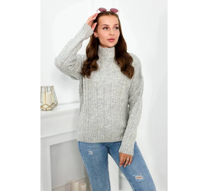 Sveter s rolákom sivý
