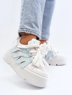 Zazoo 2F-7033 Sneakersy Na Masywnej Platformie Niebieskie