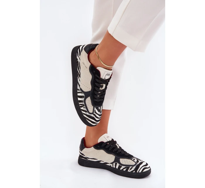 Sneakersy Damskie Daniel Lopez Just Dare SS2D4015 Zebra Beżowe