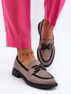 Elegantné dámske kožené mokasíny, tmavobéžové Triana