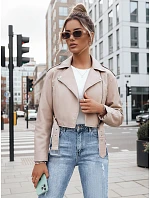 Dámská kožená bunda BADEN TY4336 béžová - FashionStreet