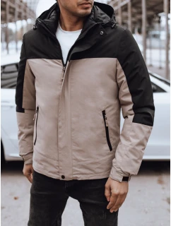 Pánska zimná bunda s kapucňou béžová FashionStreet TX4897