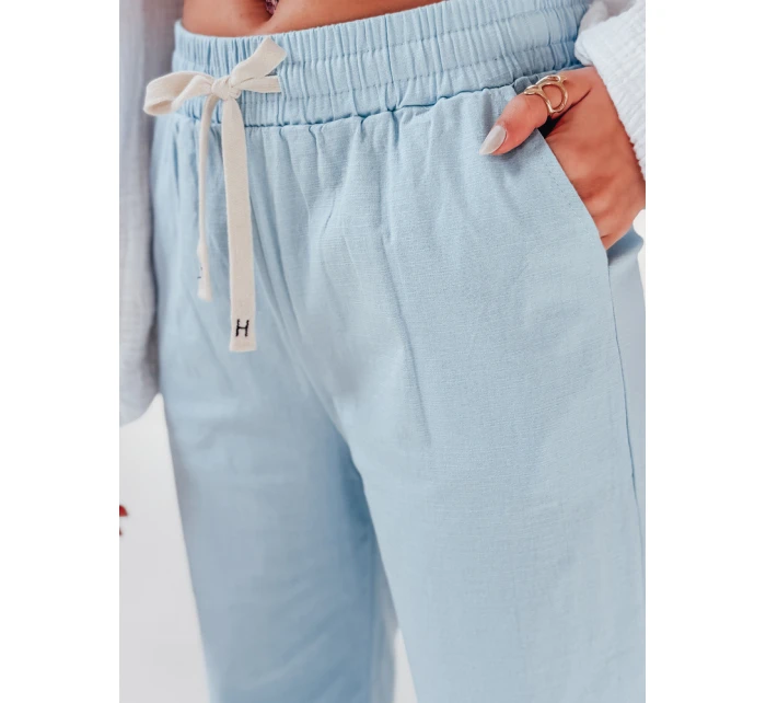 Dámske ležérne nohavice so širokými nohavicami BOHO DAY svetlo modré FashionStreet UY2651